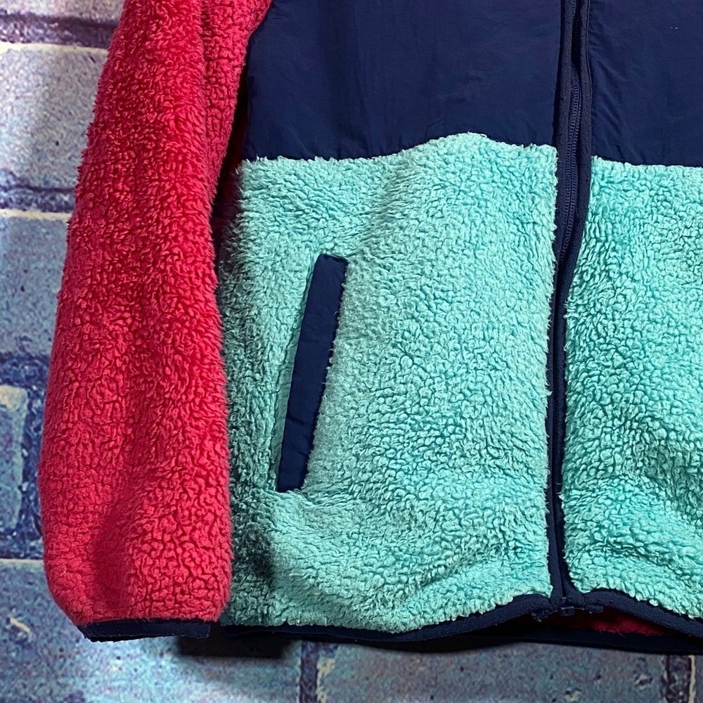 Eddie Bauer Kids Sherpa Fleece Jacket Medium 10–12 Colorblock Full Zip - Picture 4 of 7